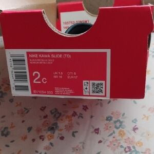 Nike Kawa Slide Toddler Sandals - Black and Metallic Gold